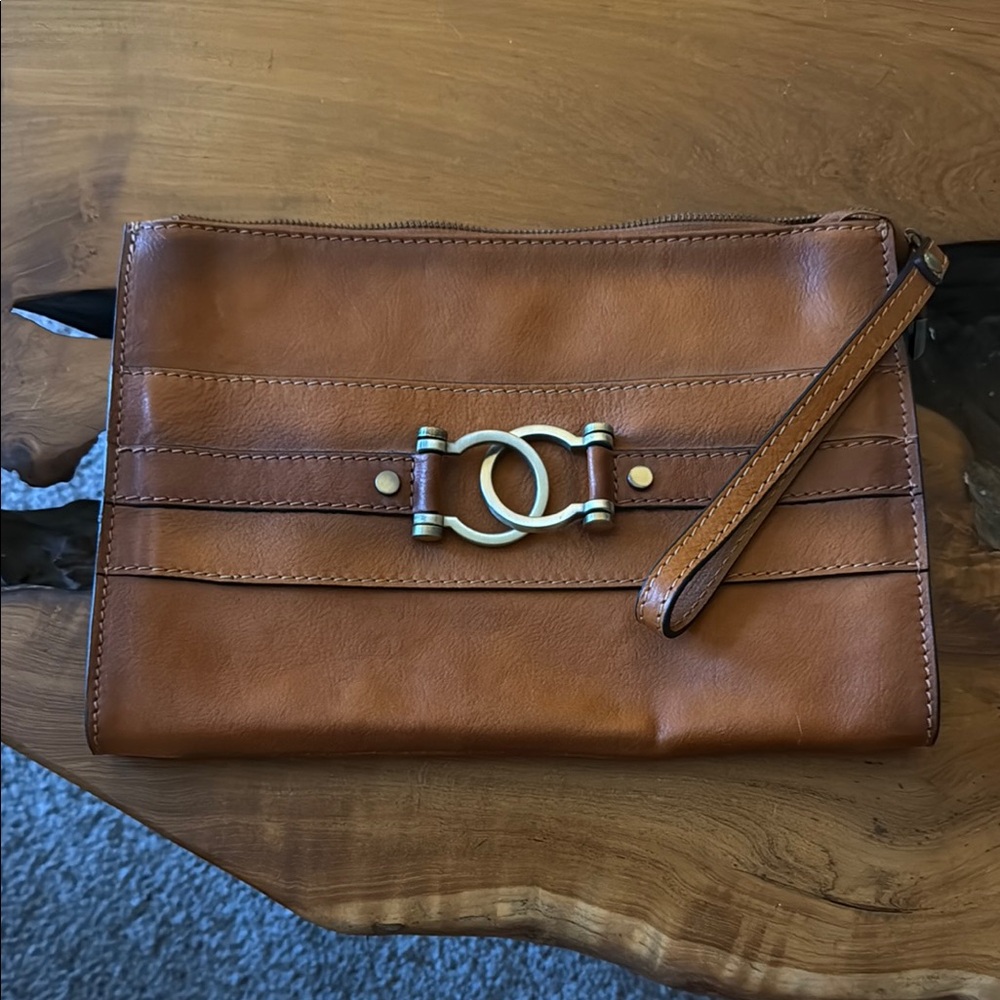 Pratesi Italian Brown Leather Clutch
